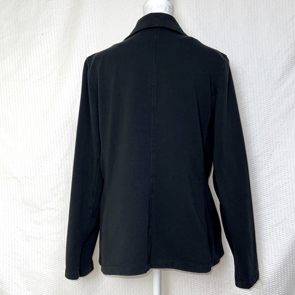 Zenergy by Chico's Black Jersey Knit collared Zip Jacket - Size 2 (Large/12) - Picture 3 of 12